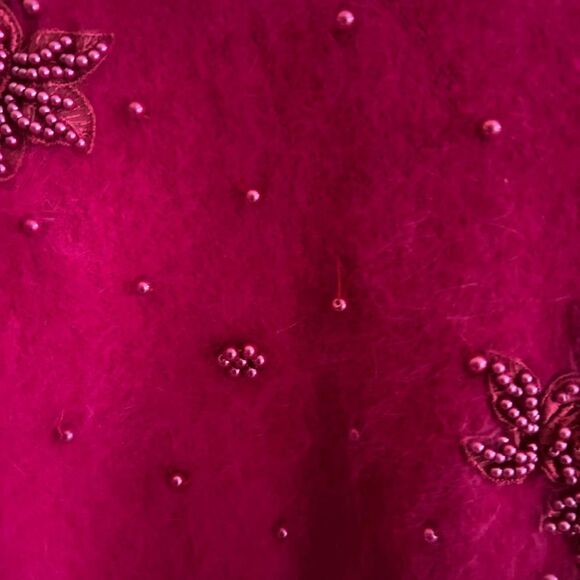 Lira Fuchsia Crew Neck Sweater with Metallic Embellishments Size M* - Picture 4 of 6